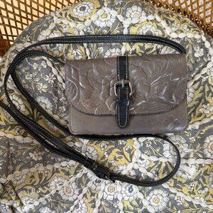 Patricia Nash Torri Crossbody Gray Leather Bag